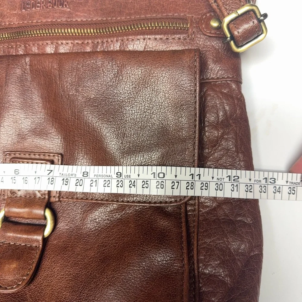 Vintage Leder Buck Brown Leather Crossbody Bag